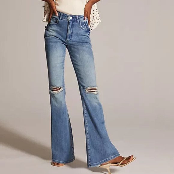 Anthropologie Pilcro 30 NWT The Icon Flare Jeans Distressed Flared New - Picture 6 of 6
